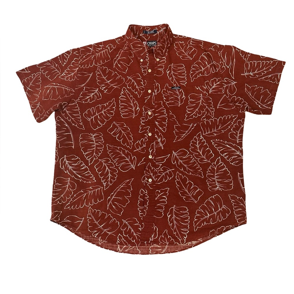 Chaps Ralph Lauren Linen Blend Button Down Hawaiian Aloha shirt, Size XL